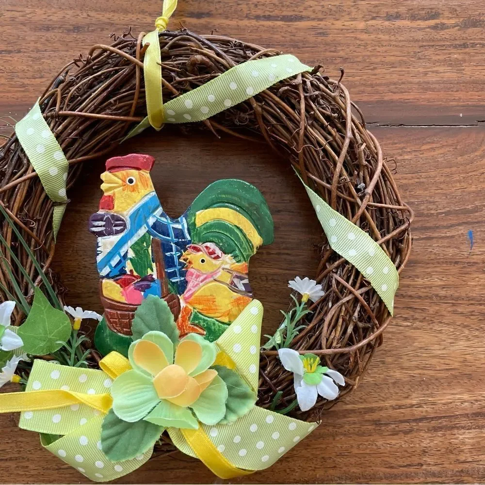 Spring/ Easter Wreath Small Vintage 90s